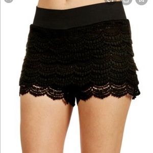Lace look black crochet shorts-dress up or down!